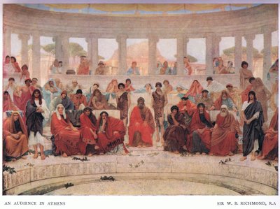 An Audience in Athens During the Representation of Agamemnon, from The Gresham Publishing Company Ltd, 1920 by William Blake Richmond